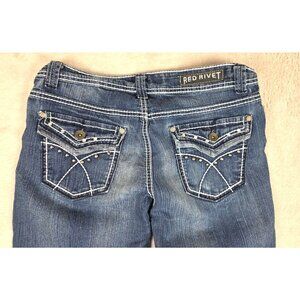 Red Rivet Blue Jeans Distressed Denim Womens Size 7